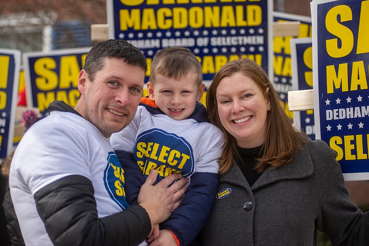 MacDonald, along with Dimitria Sullivan were elected to the Board of Selectmen in Dedham's town election​ on April 13. 