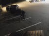 The suspect fled both scenes in Canton and Stoughton on an electric bicycle. 