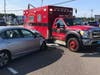 Four people, including two paramedics and a Canton patient, were injured when a man crashed his car into an ambulance after failing to stop at a busy Route 1 intersection in Norwood.