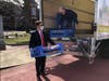 Braintree Mayor Charles Kokoros helped take food and supply donations with the Braintree Community Task Force to help people during the new coronavirus pandemic.