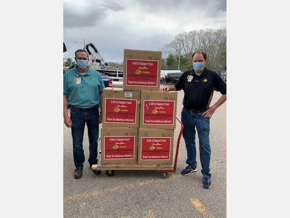 Bass Pro Shops founder Johnny Morris has donated 20,000 masks to hospitals and first responders across the Foxborough and Worcester areas.