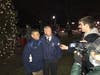 Nelson Chin gets interviewed with former Braintree Mayor Joseph Sullivan.