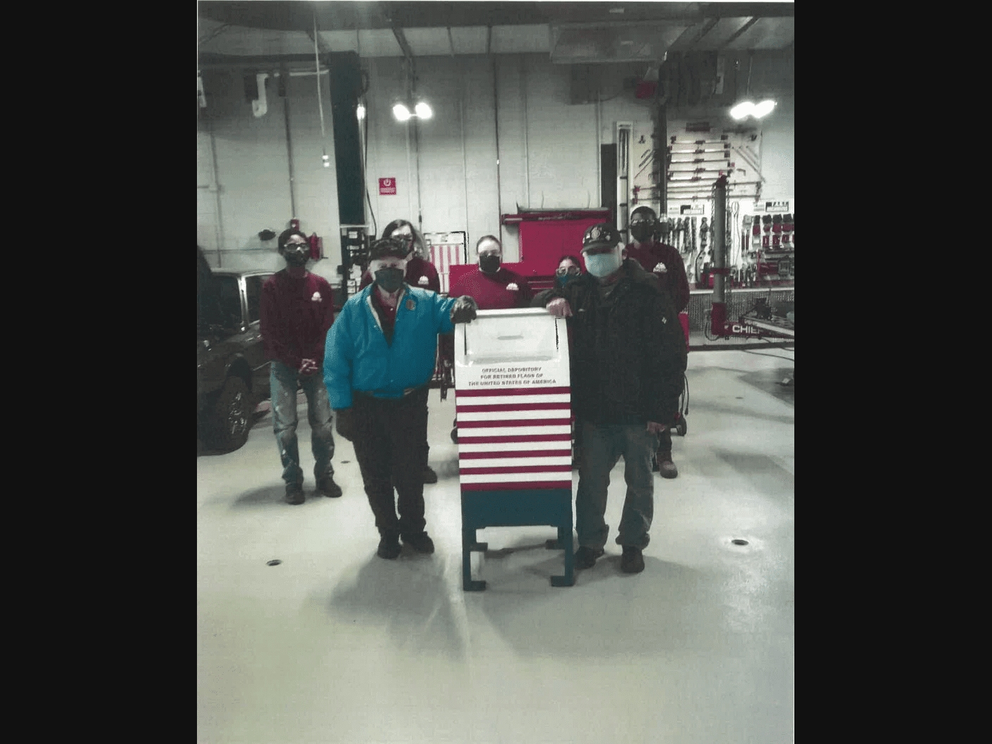 The mailbox serves as a way for the public to honor and to properly dispose of any retired U.S. flags. The box is at 435 Washington St. in Braintree.