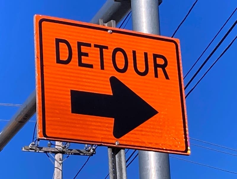 The closure begins Monday and affects the road between the airport rotary and Yarmouth Road in Yarmouth.