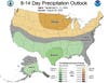 On the precipitation side, there's up to a 40 percent chance of lower-than-usual rainfall.