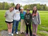Girl Scouts of Troop 51726 visited Liz Putnam, a former Girl Scout and founder of the Student Conservation Association, in Shaftsbury, VT. From left are Girl Scout Eleanor, troop leader Molly Nawrath, Putnam, and Girl Scouts Lulu and Chloe.
