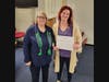 Tabatha Moriarity, right, with Anne Marie Yorio of Girl Scouts of the Green and White Mountains