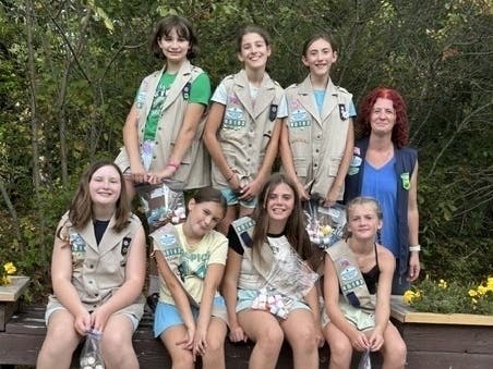 Tabatha Moriarity and Amherst Girl Scout Troop 60162.