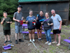 A team of volunteers from St. Mary’s Bank helped paint and spruce up Girl Scout Camp Seawood this summer. (Courtesy photo)