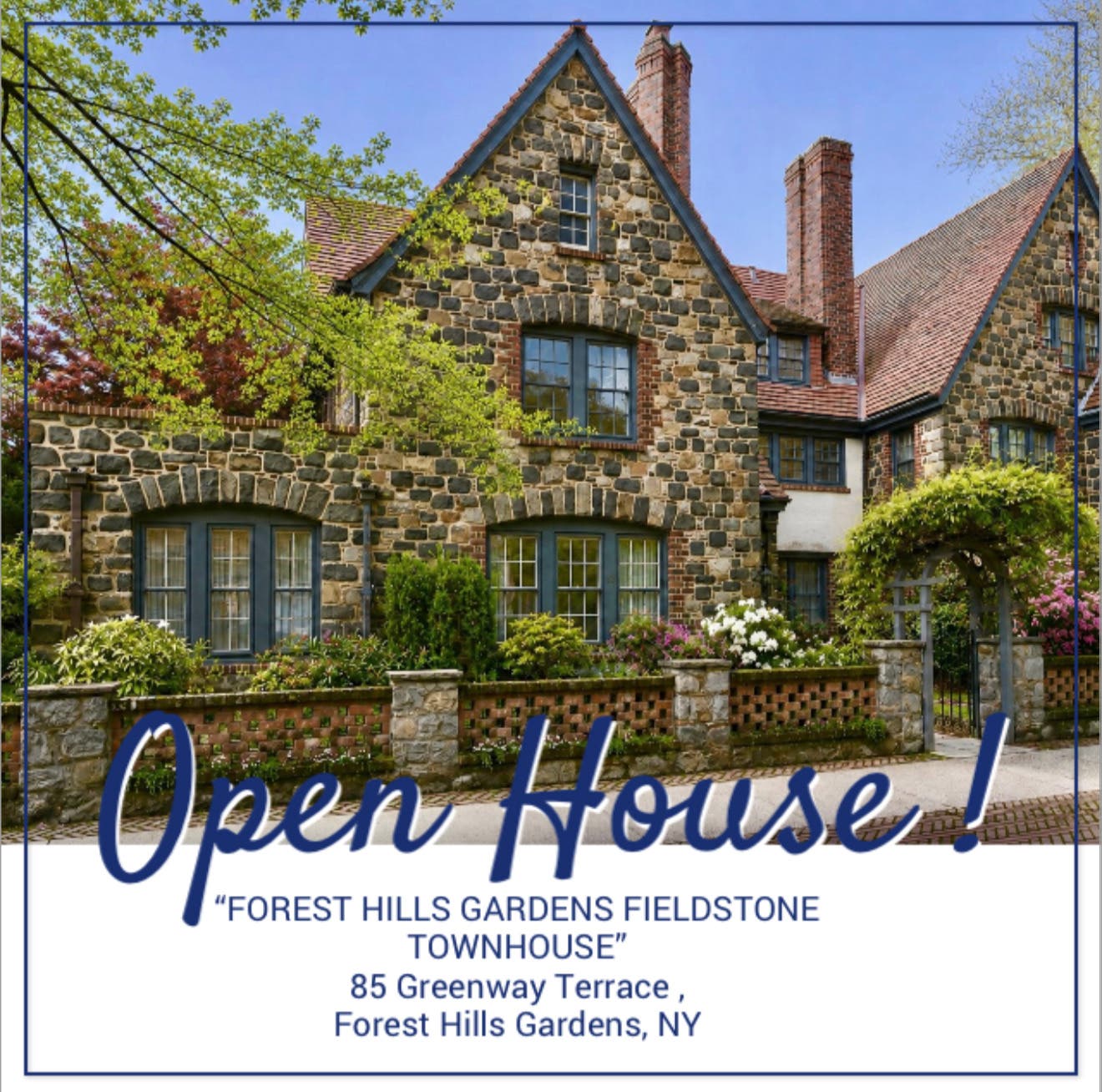 🏡 OPEN HOUSE Forest Hills Gardens Fieldstone Townhouse *Terrace Sotheby’s Intl Realty*
