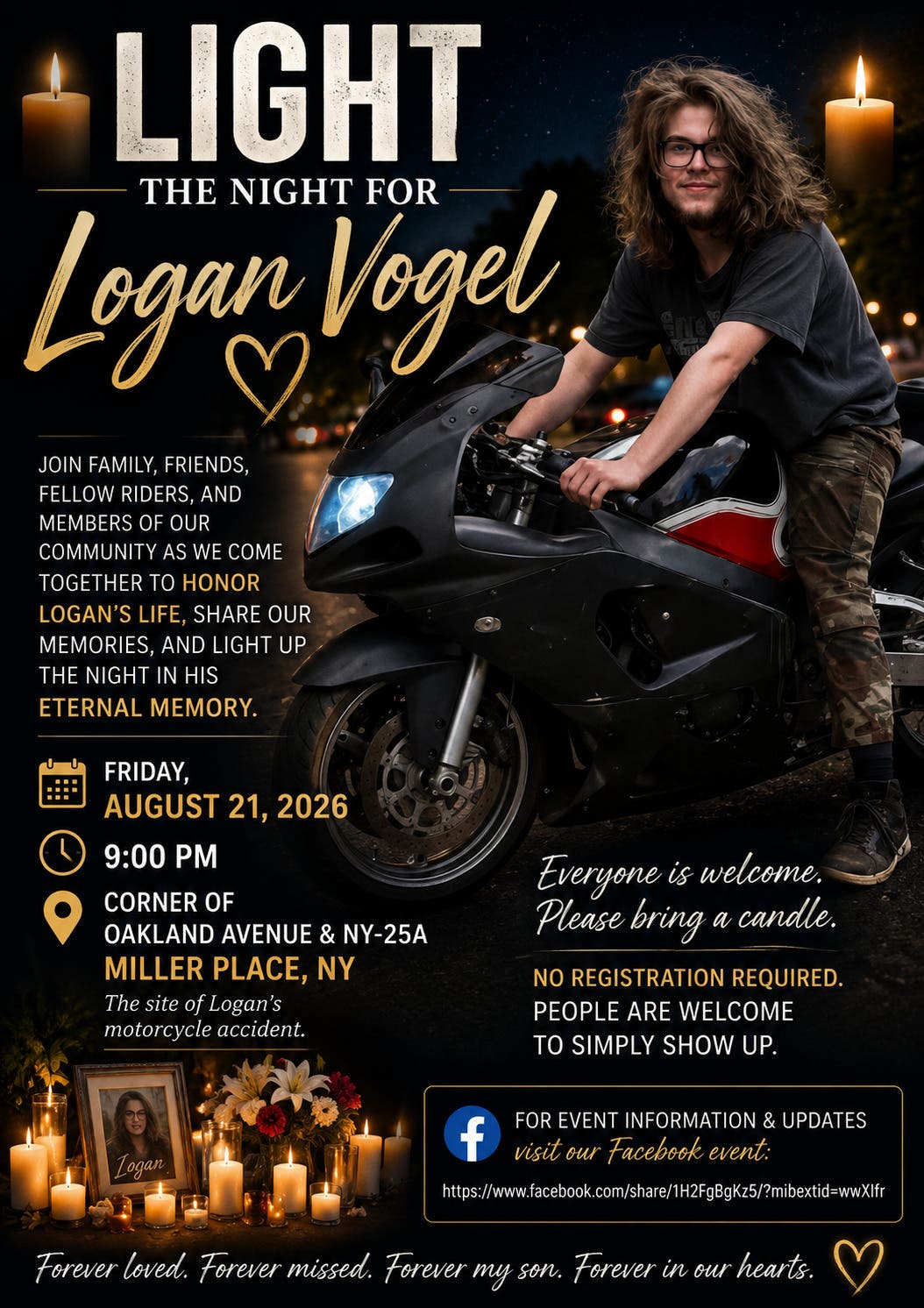 Light the night for Logan Vogel