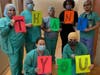 Nurses at Palos Hospital show their appreciation for the face masks.