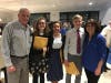 Gerry Olmsted (left) and Sandy Olmsted (far right) congratulate 2019 scholarship winners Caitlin Duffy, Cassandra Pichardo and Samuel Wojcik.
