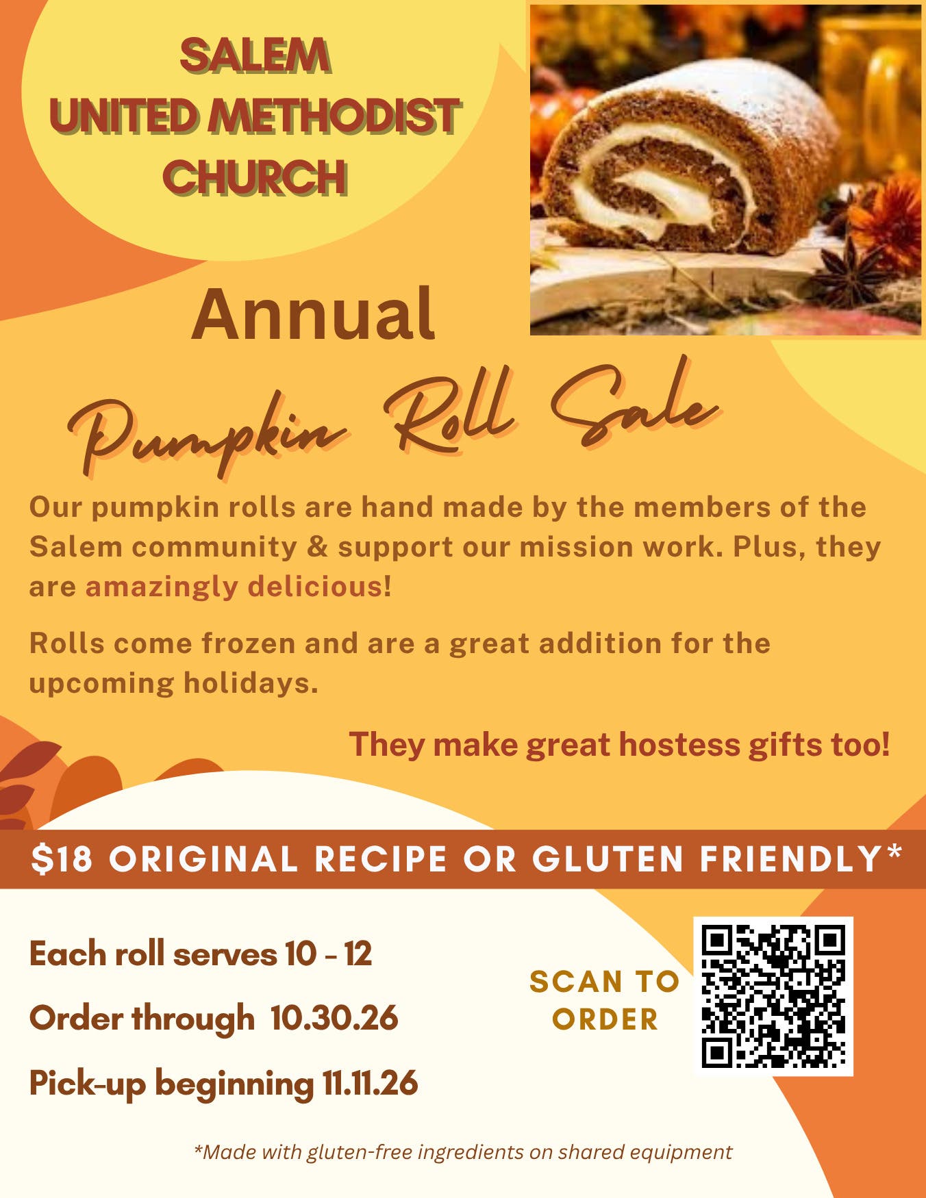 Annual Pumpkin Roll Sale