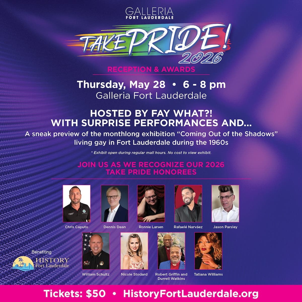 Galleria Fort Lauderdale’s “Take PRIDE!” 2026 Reception to Benefit History Fort Lauderdale