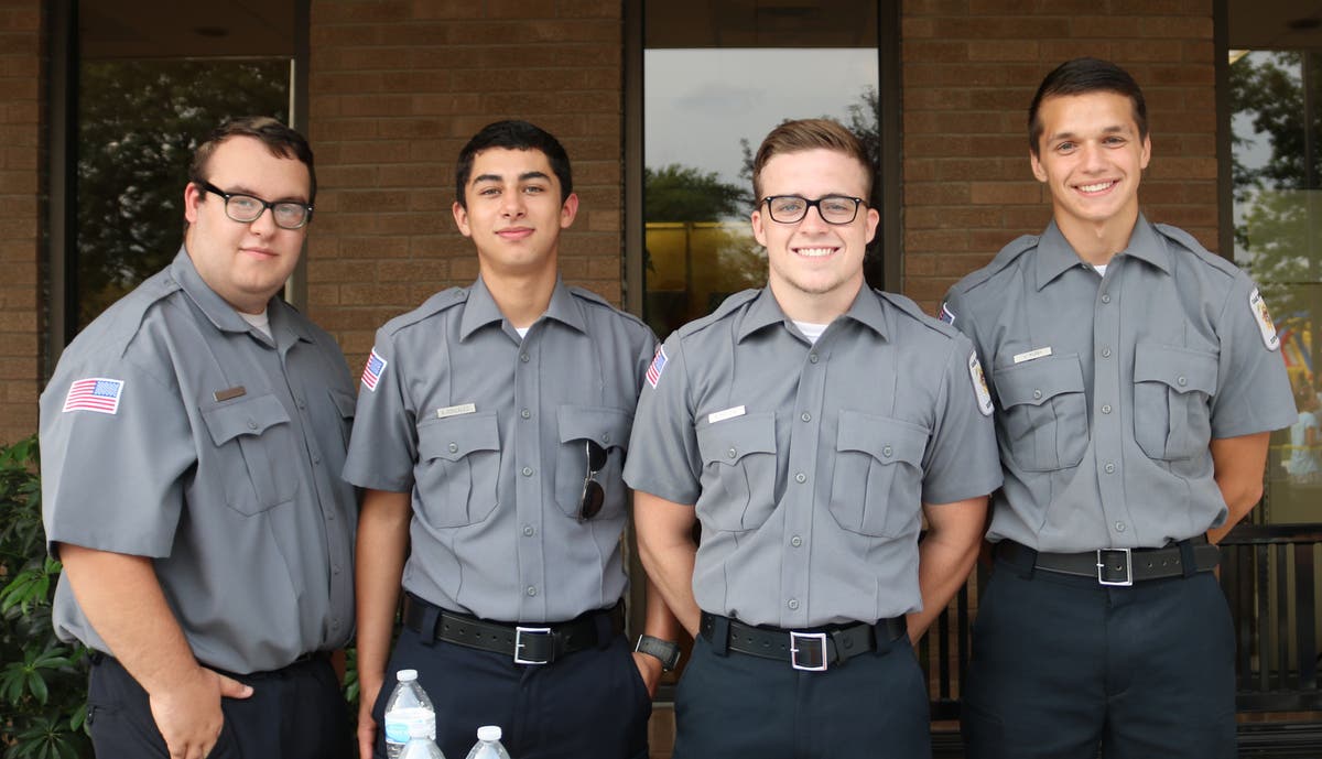 Justin Chojnowski, Adrian Gonzalez, Brian Kristin and Joseph Kush are part of the Oak Forest Explorers Program. 