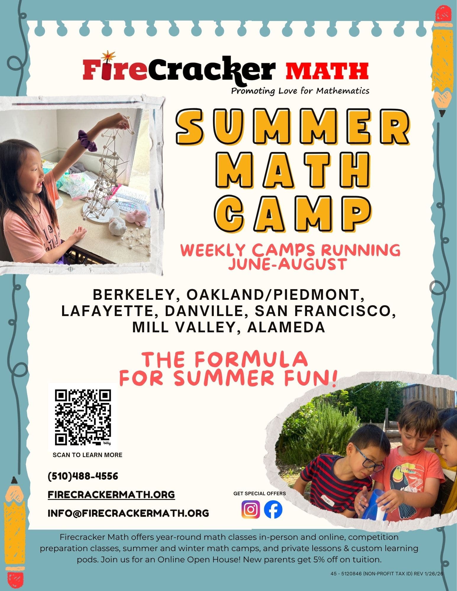 Firecracker Math Summer Math Camp June 8 - 12