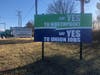 NorthPoint's signs do not have the union "bug."