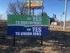 NorthPoint's signs do not have the union "bug."