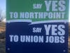 NorthPoint's signs do not have the union "bug."