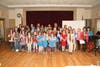 Hamden Girl Scouts and Kimberly Connor during the World Thinking Day event.​