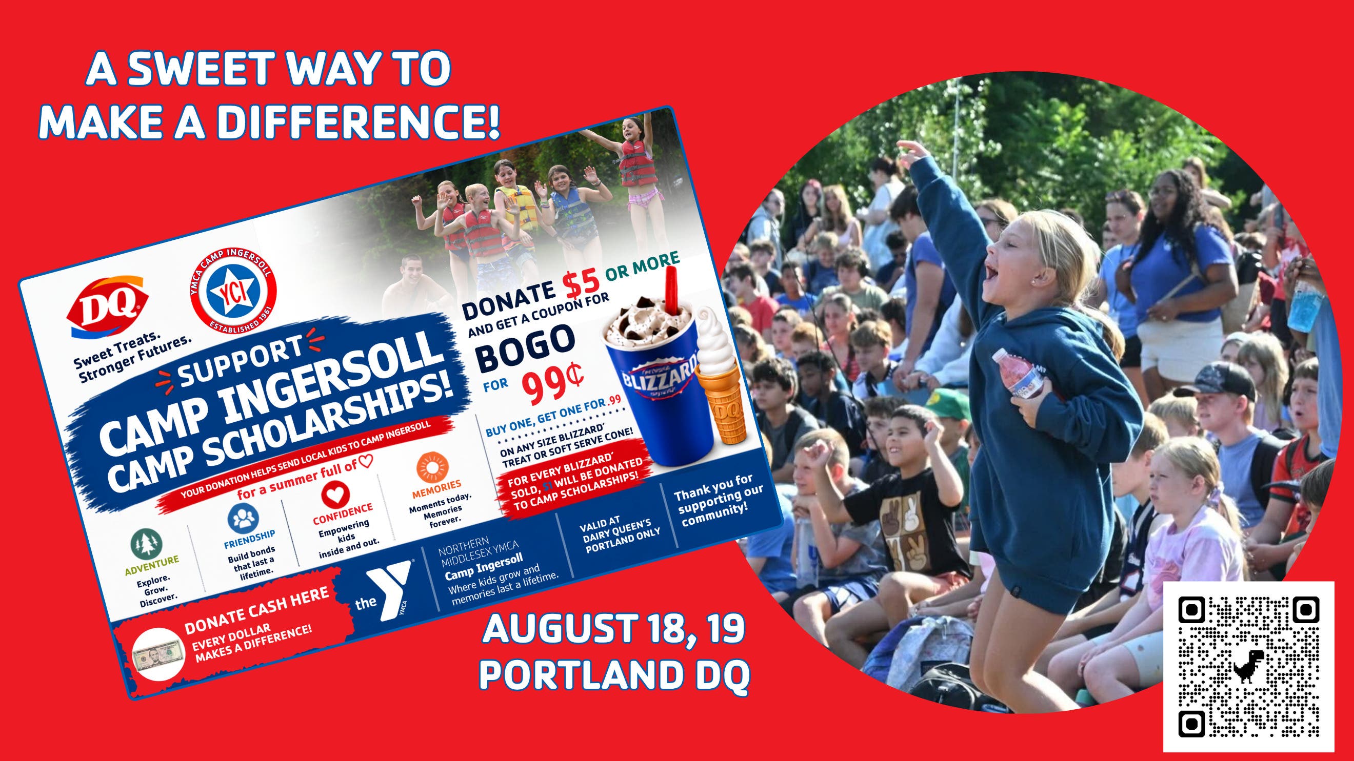 Portland DQ Supports YMCA Camp Ingersoll with BOGO!