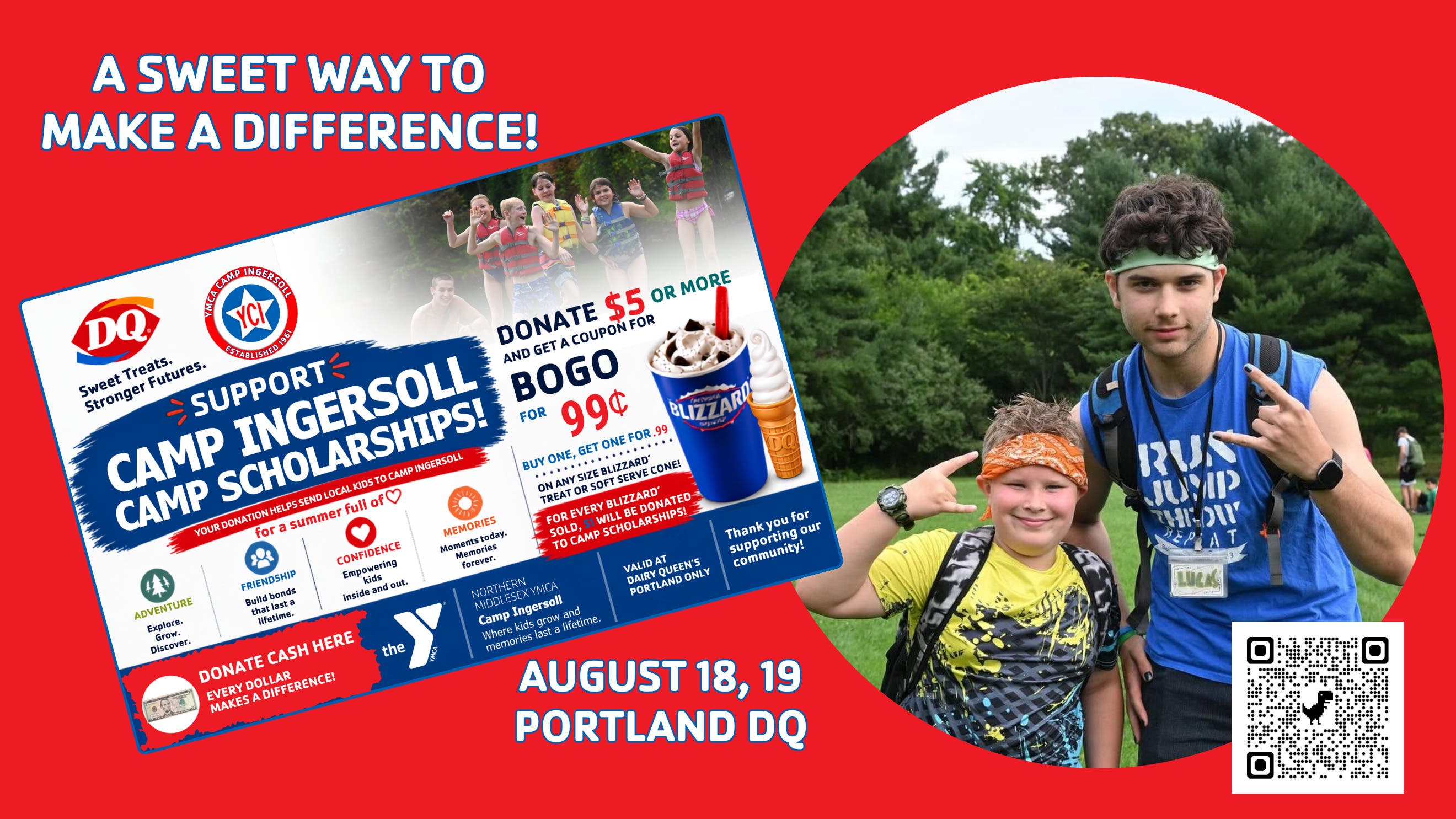 Portland DQ Supports YMCA Camp Ingersoll with BOGO!