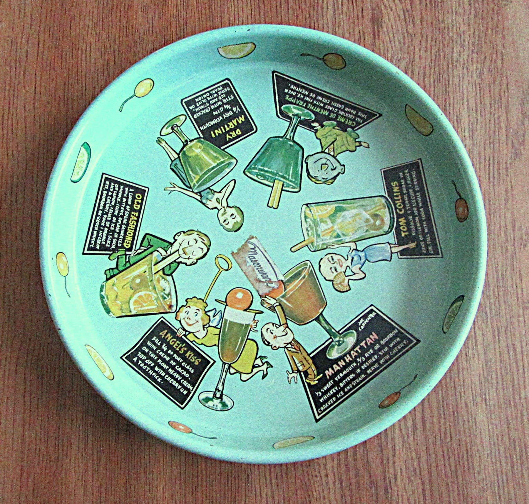vintage cocktail serving tray