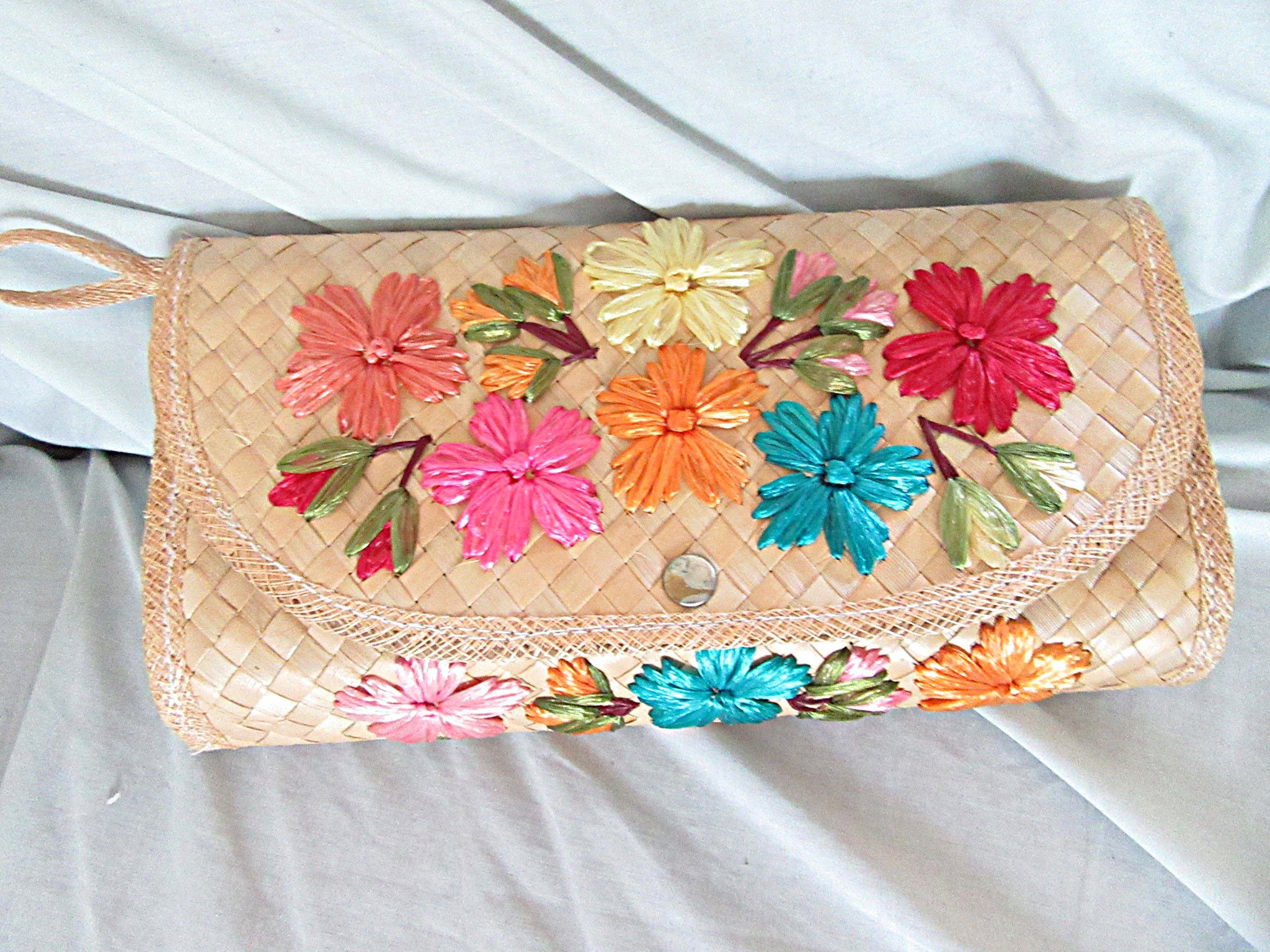 vintage floral  ladies summer clutch bag