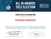 Centenary University, which recently launched a new Center for Civic Engagement and Leadership, earned national recognition for student engagement in the electoral process.