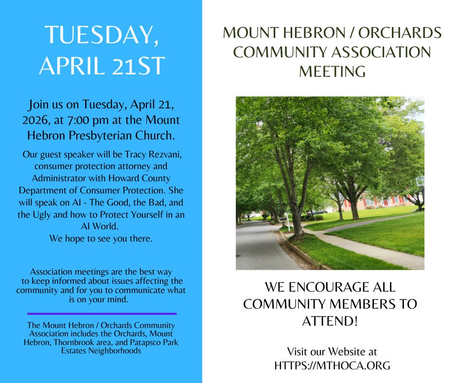 Mount Hebron / Orchards Community Association Meeting