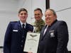 Cadet Carson Domey recently received the General Billy Mitchell Award from Maj General Gary Keefe, Adjutant General, Massachusetts National Guard and Col John Flaherty, Commander, Massachusetts Wing, Civil Air Patrol.