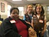 Sarah Neuman resident Roberta with her new friends Girl Scouts Kelly & Audrey