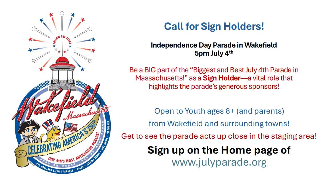 Call for Sign Holders! Independence Day Parade in Wakefield