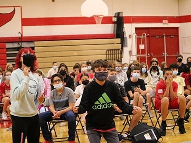 Students at Palos South Middle School took part in a kickoff assembly for the District’s PBIS program which rewards students for demonstrating positive behavior throughout the year.