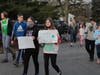 Students walk in Palos South Middle School’s ‘Lucky to Be 118’ Parade in March, part of the school’s Say Something Week of events for which it was recently recognized by the Sandy Hook Promise organization.