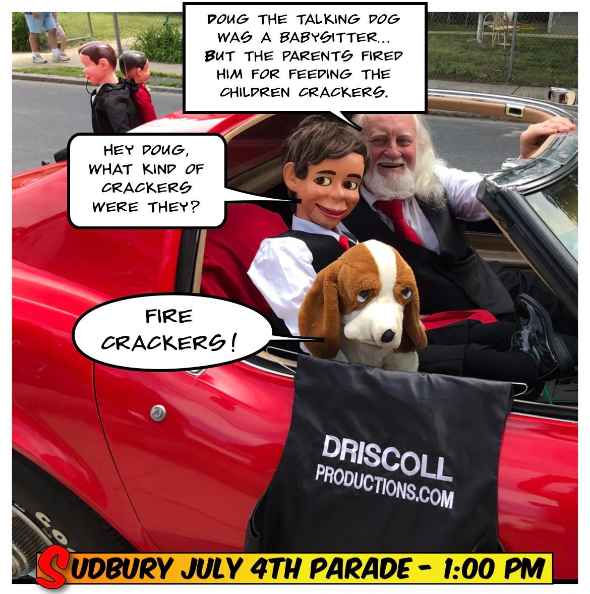 Sudbury July 4th Parade with dummies