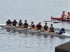 Second Varsity Boys clear the Founders Bridge after their finish
