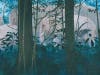 Yoichi Nishino.Family in the forest (Right panel). 2006. Natural mineral pigments, Japanese washi paper, natural gelatin