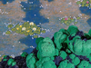 Reiji Hiramatsu. Japonism - Monet's pond. 2003, alongside Azurite with Malachite Stalactite Pocket, Morenci Mine