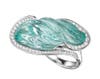  Award-winning Hand Carved Topaz and Diamond Palladium Ring by Naomi Sarna