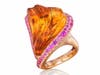 "Solar Flare" Hand-carved Citrine Ring by Naomi Sarna