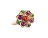  Lily Ring by Cecile Raley Designs. Mandarin garnet from Madagascar, Vietnam spinel, and mint garnet, set in 14K rose gold.