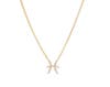 Pisces Diamond Necklace by Starlust Jewelry. 14K Yellow Gold.