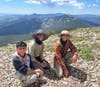 From left to right: Anay Bhatt, Samay Bhatt and Sunay Bhatt on top of Mount Baldy in New Mexico during their Philmont trip on 2025