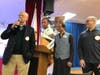 Ray Larsen from IEEE Smart Village, Ramesh Hariharan, Rotary 5170 District Governor,  and Nicholas Tripsas from Global Foundries.