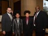 CIS Director of Professional Development Tej Singh, Caleb and Caden from Olle Middle School in Alief ISD, with Derrick Bryant, Student Support Manager of Olle Middle School