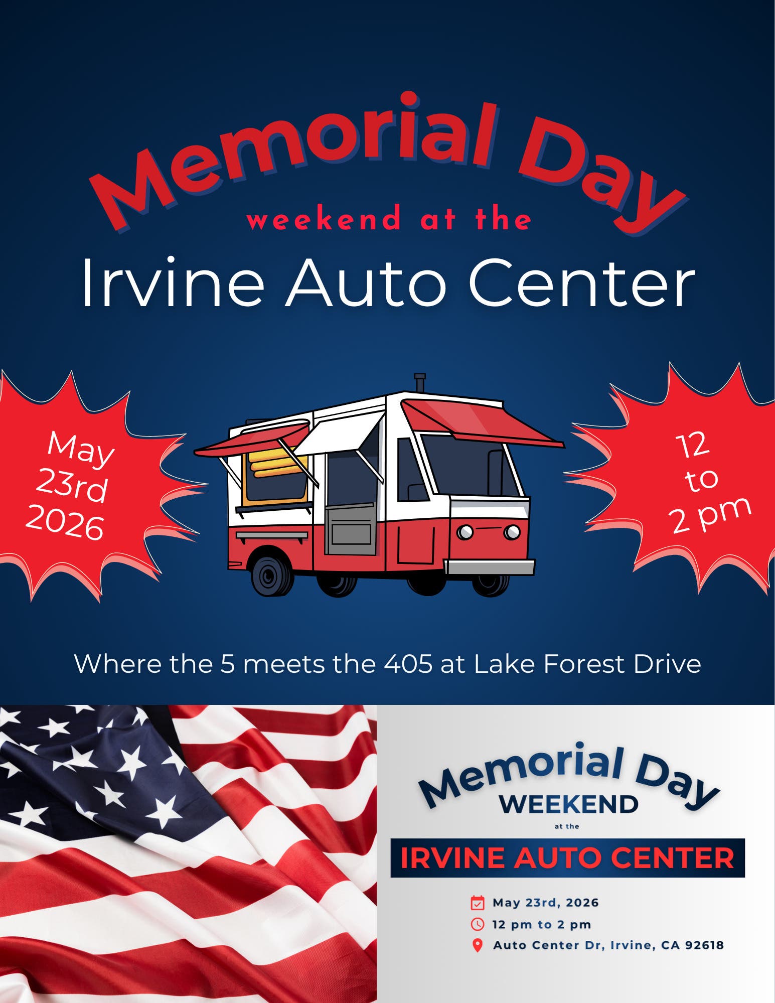 Memorial Day Savings and Food Truck Event!