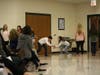 Hickory Creek Middle School speech students enact parts of their state performances during the November 20 meeting of the Frankfort District 157-C School Board at Grand Prairie Elementary School.