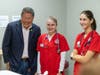Sen. Tony Hwang interacting with SHU Nursing students during clinical classwork